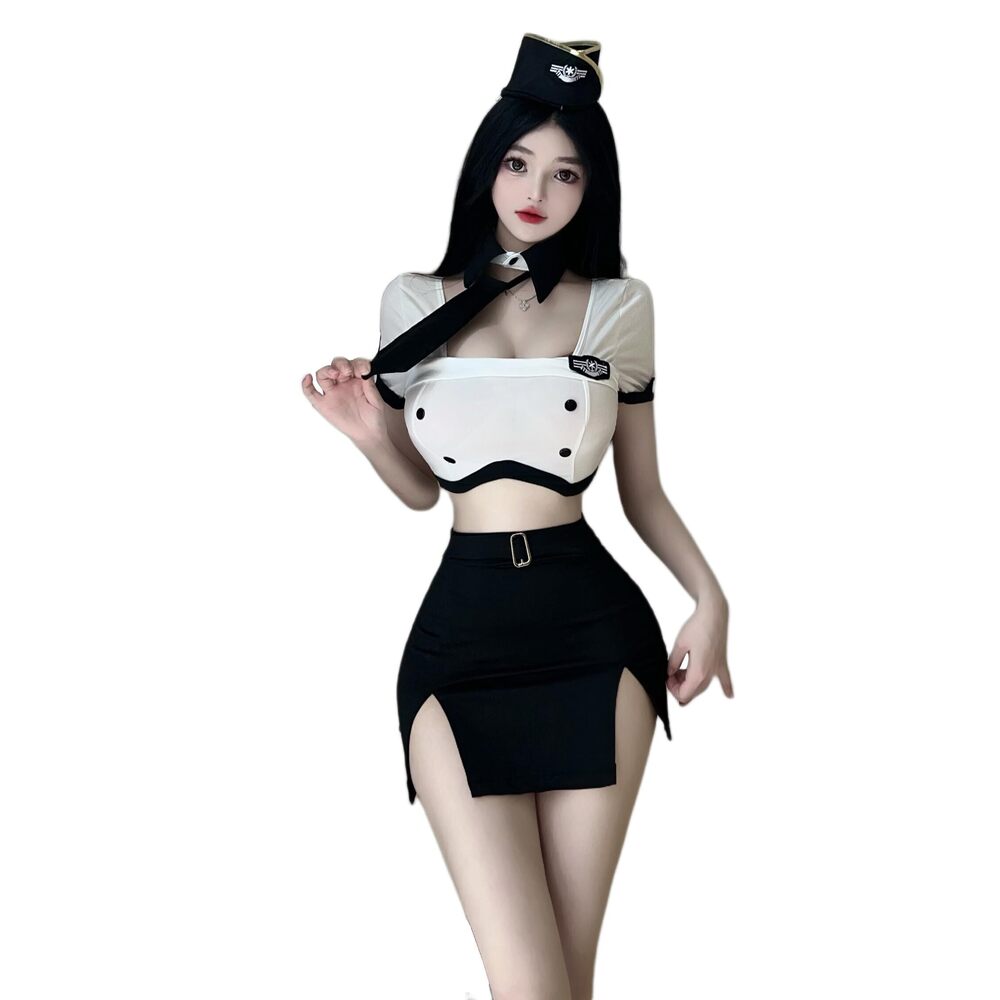 5173 Sexy Flight Attendant Stewardess Costume Racer Costumes Halloween